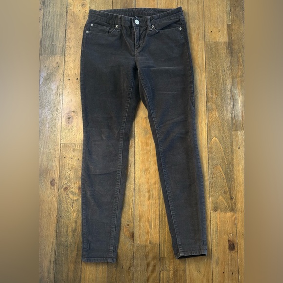 GAP 1969 Súper Skinny Premium Dark Gray Corduroy Women's Midrise Pants - Picture 1 of 14